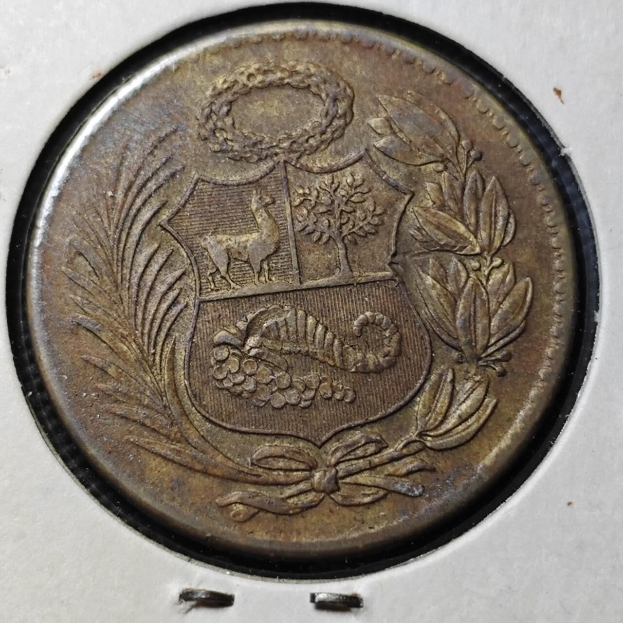 KK钱币收藏小铺  第365场  2月预留时间 周末发货  1964秘鲁1/2索尔铜币