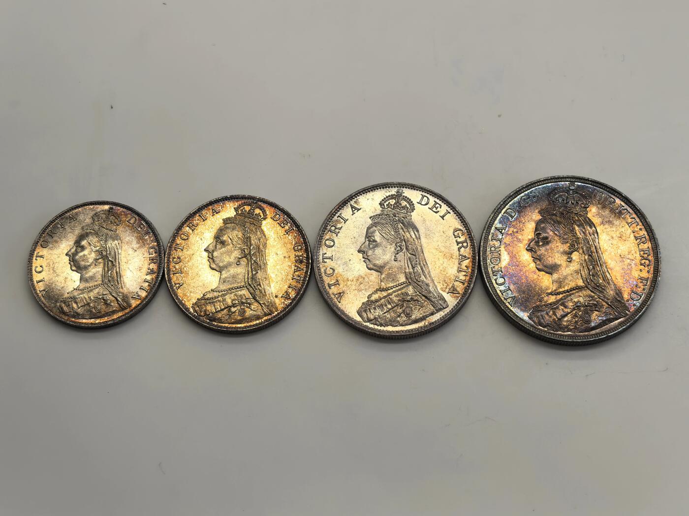 博洋堂“物美丰成”11月精品专场暨第145期（全场包邮） 英国1887年维多利亚女王50周年金禧金银币大全套11枚原盒套币