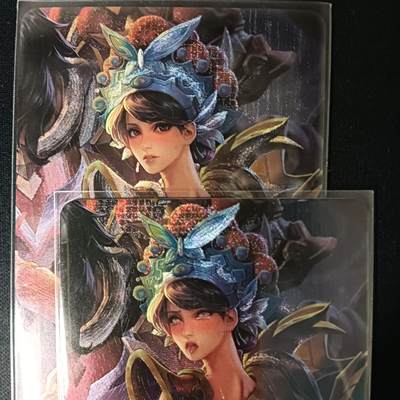 花开卡拍第46期（11月9号周日截拍，品控勿拍!!!拍品不寄存，运费5元，自制卡难免瑕疵，可能存在轻微撞角爆边等出厂瑕疵，品控介意勿拍！） - 裁缝卡牌 美人醉风华-虞美人 二渐变 两张都是艺术版 粗闪