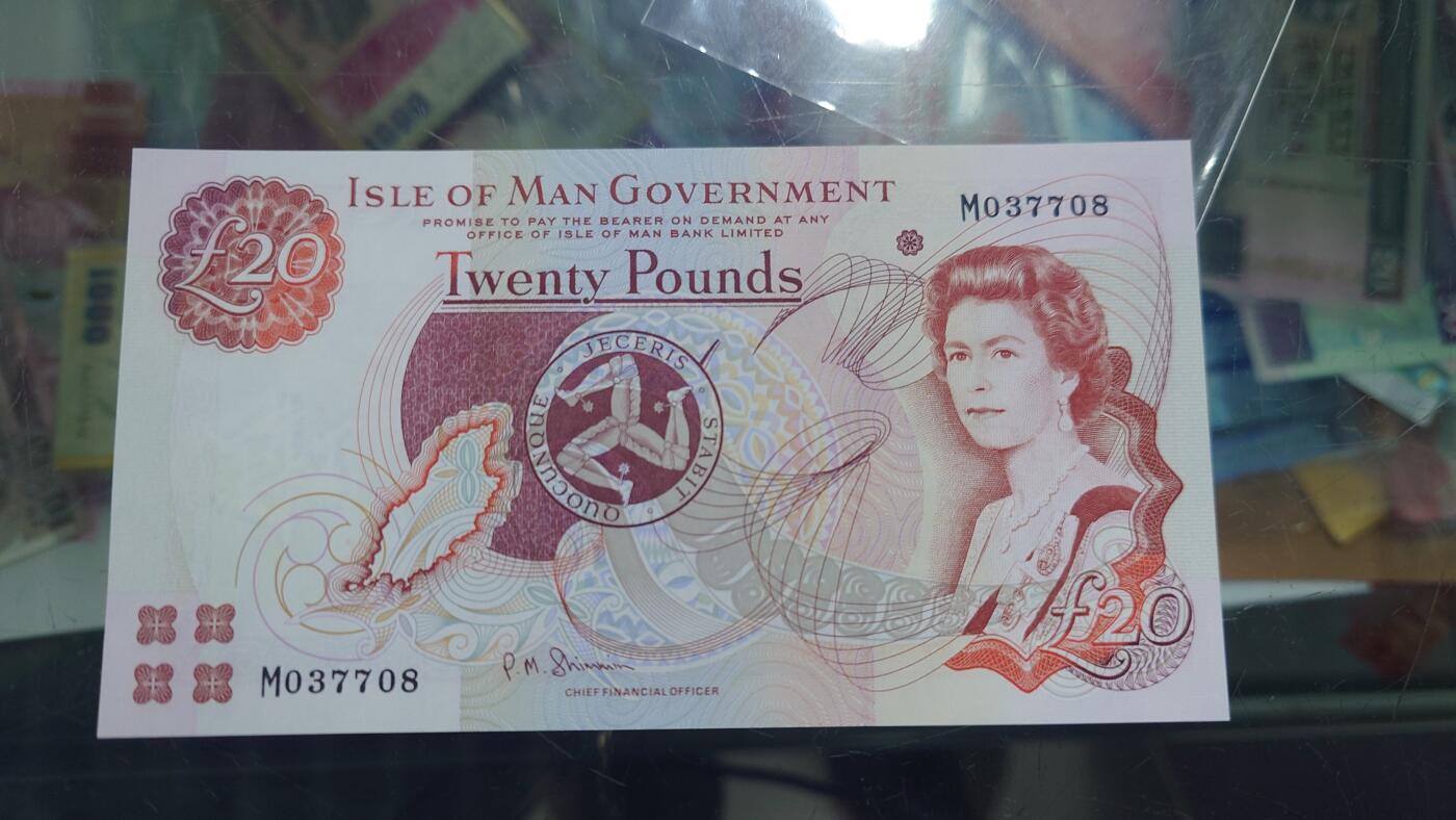 世界钱币～微拍第213期暨2025年第53期  部分库存清仓选号 马恩岛20镑 全新绝品无4尾号708