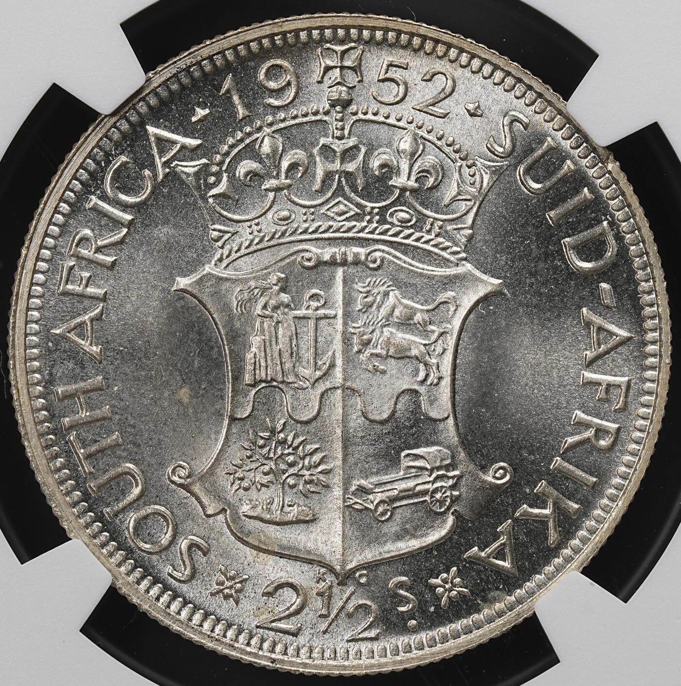 修遠堂世界钱币第九十二期 NGC PF67 1952年南非2.5先令精制银币