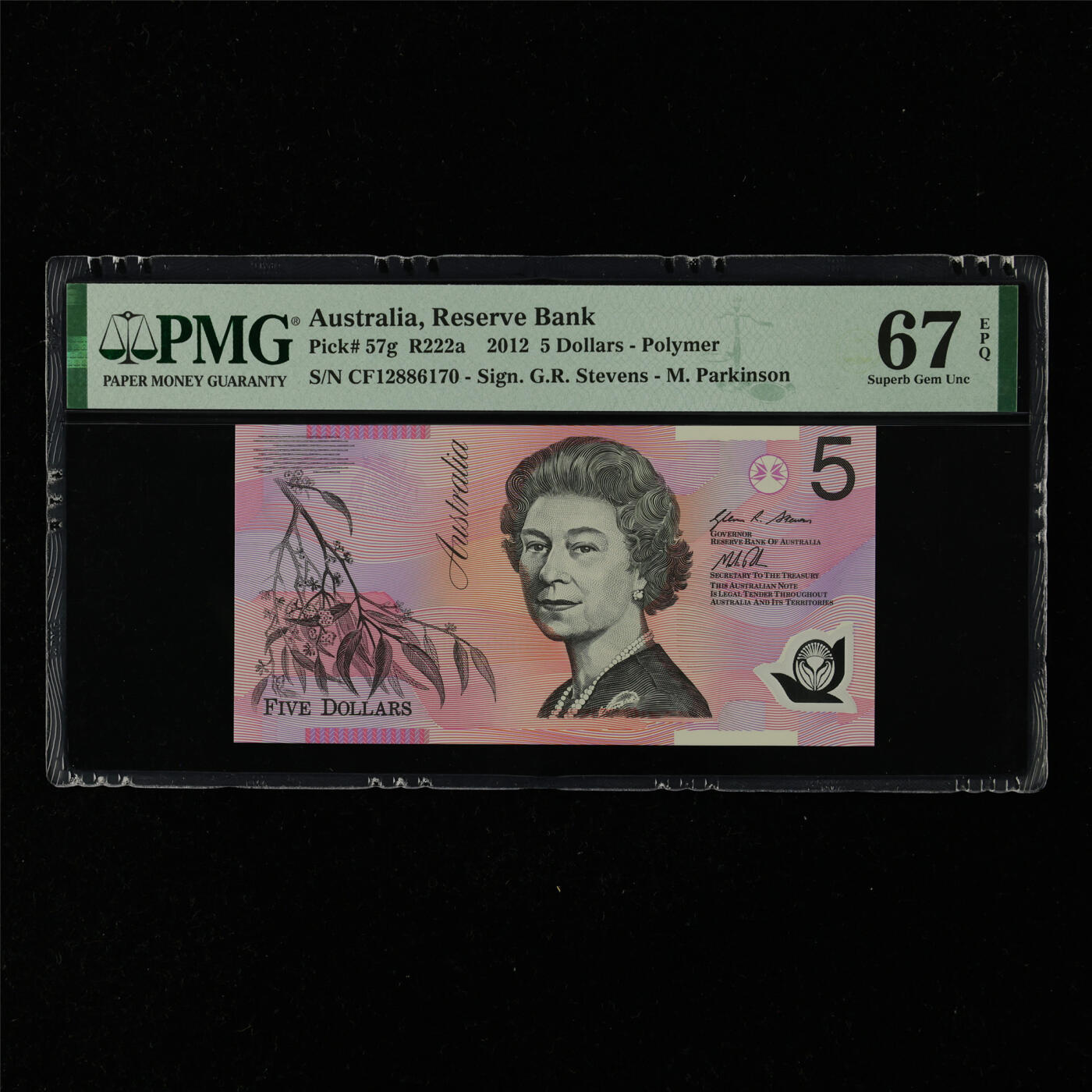 【亘邦集藏】第216期拍卖 2012年 澳大利亚5元 PMG 67EPQ CF12886170