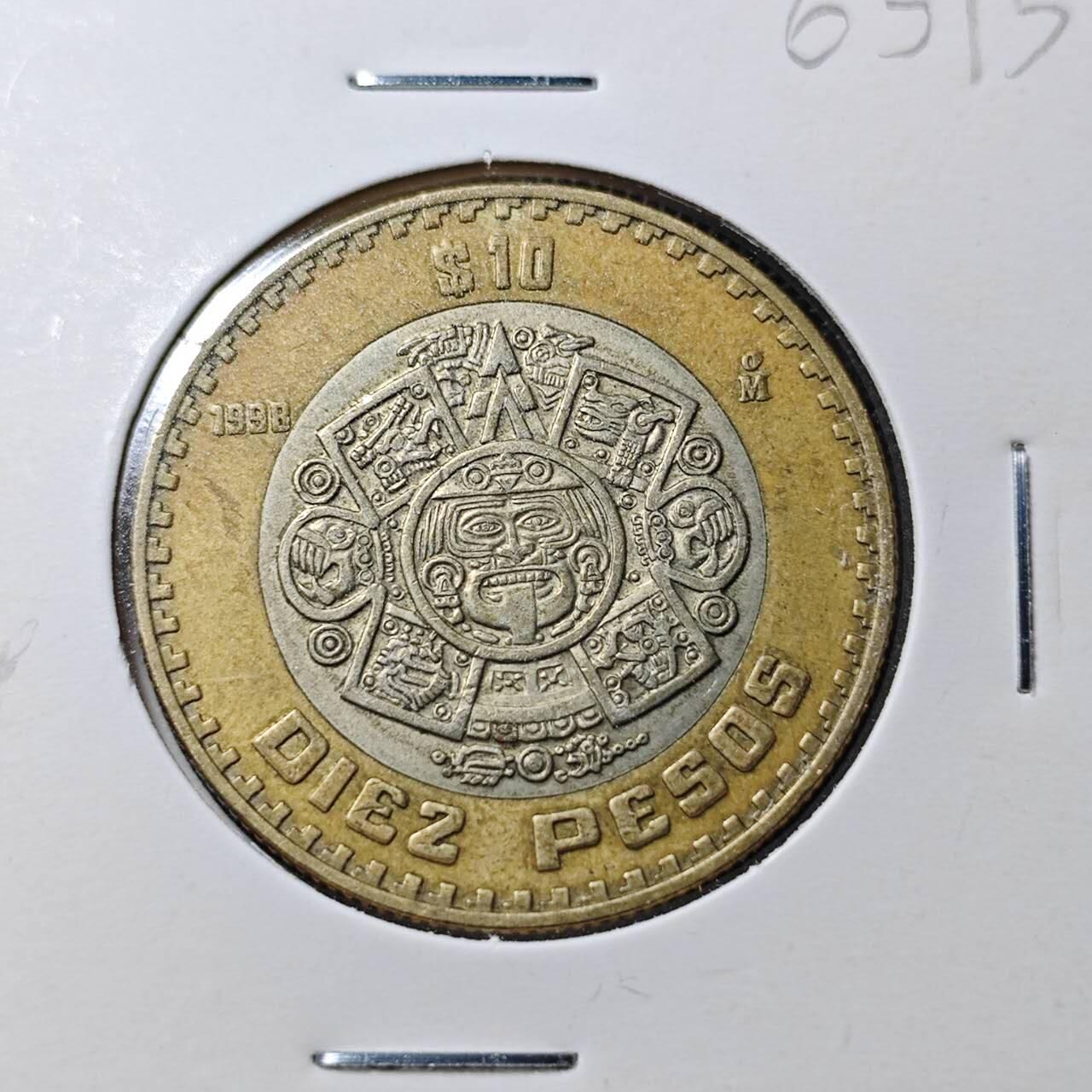 KK钱币收藏小铺  第365场  2月预留时间 周末发货  墨西哥10比索双色币