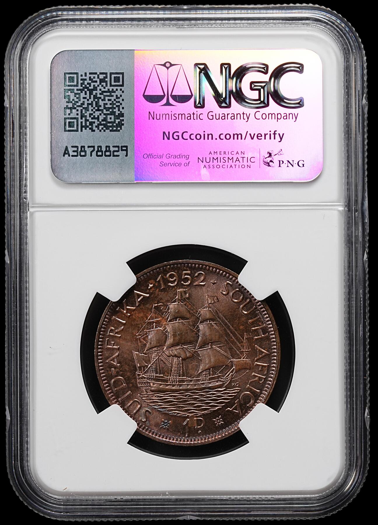 修遠堂世界钱币第九十二期 NGC PF63RB 1952年南非1便士精制铜币