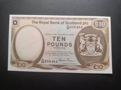 2025十一月第二期，总第200期 - 苏格兰皇家银行1983年10镑UNC，银行徽章和格里米斯城堡，早期少见品种