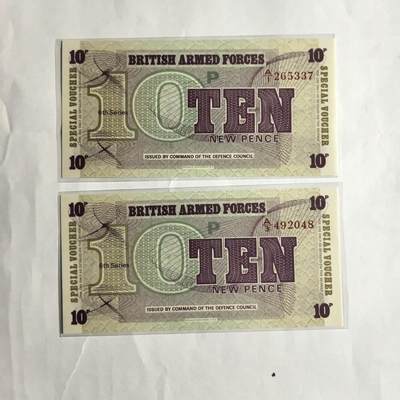 各国外币第98期 大部分全新 - 英国军票10便士2张全新