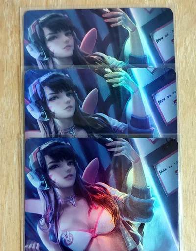 龙虎卡牌第六二场 百里霸场 （无佣金，周六结拍，欢迎送拍） - 彩闪3张 ACG美女-宋哈娜 三渐变 第3张是艺术版