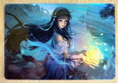 龙虎卡牌第六二场 百里霸场 （无佣金，周六结拍，欢迎送拍） - 粗彩闪 宁缺卡牌 西施 手捧荷花