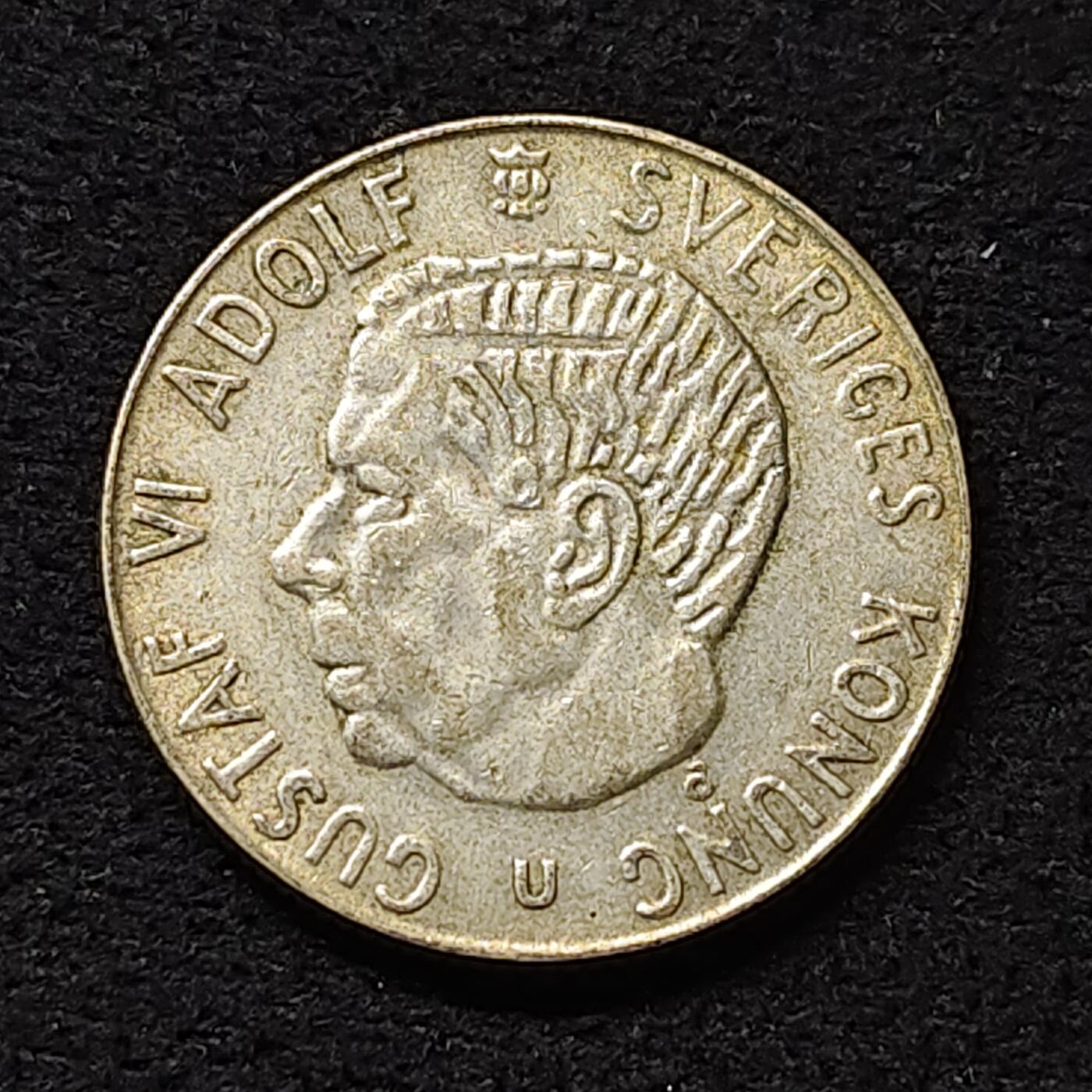 【全场包邮】纯粹捡漏拍474场（免费代拍第11场） 瑞典1962年古斯塔夫六世1克朗银币