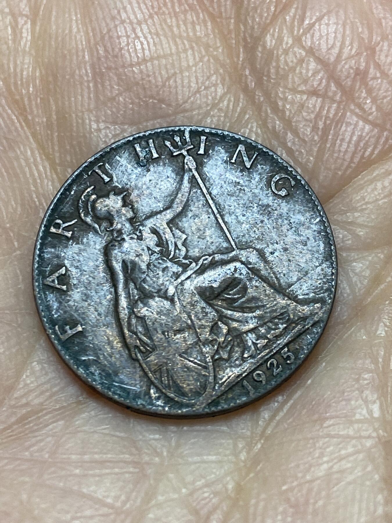 2025年第一百二十四场(总第一百五十场）外国好品散币(免佣金) 英国🇬🇧1925年1法新(乔治五世第二版，关门年)