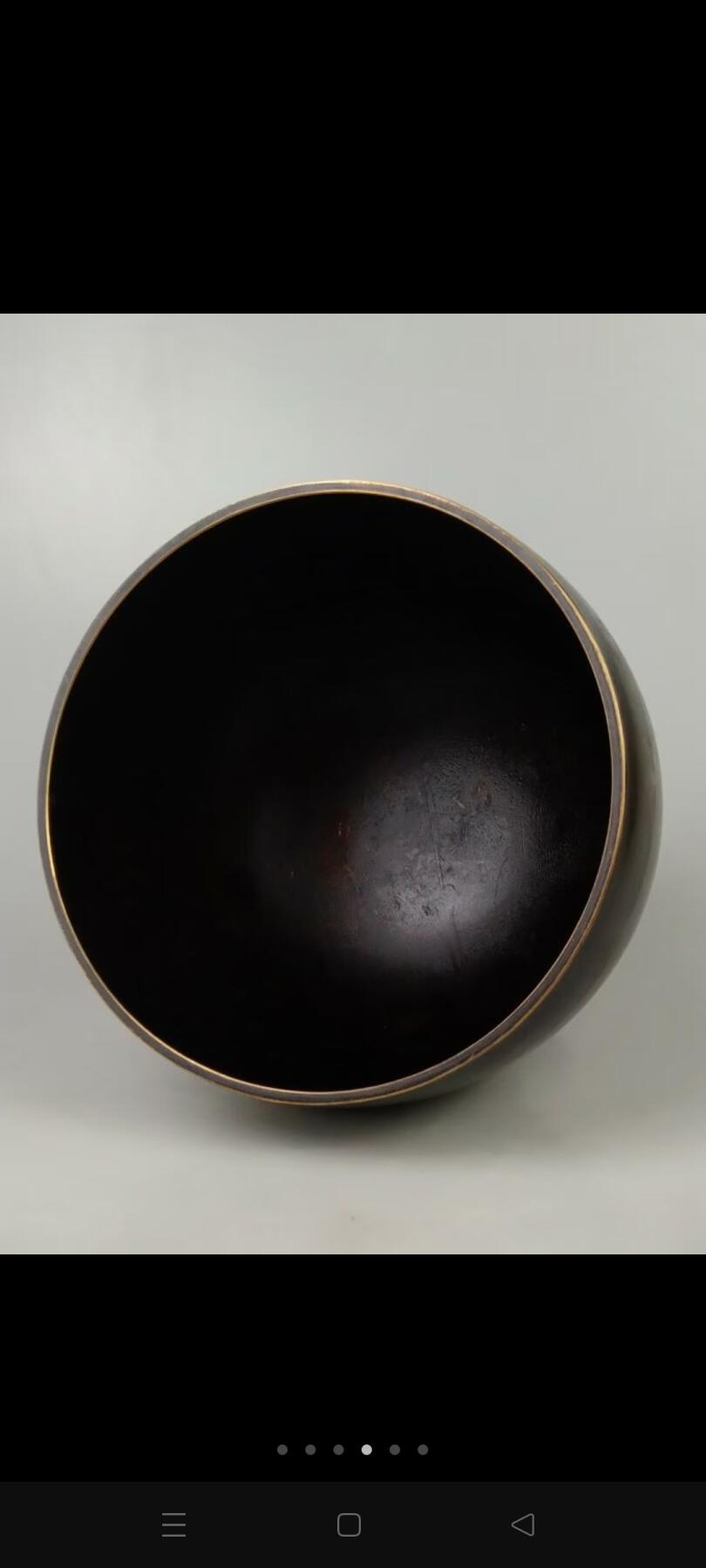 清代晚期:【僧磬 铜钵】撒金纯铜、为高僧外出化缘与做法事所用、保存完整、尺寸重量如图！