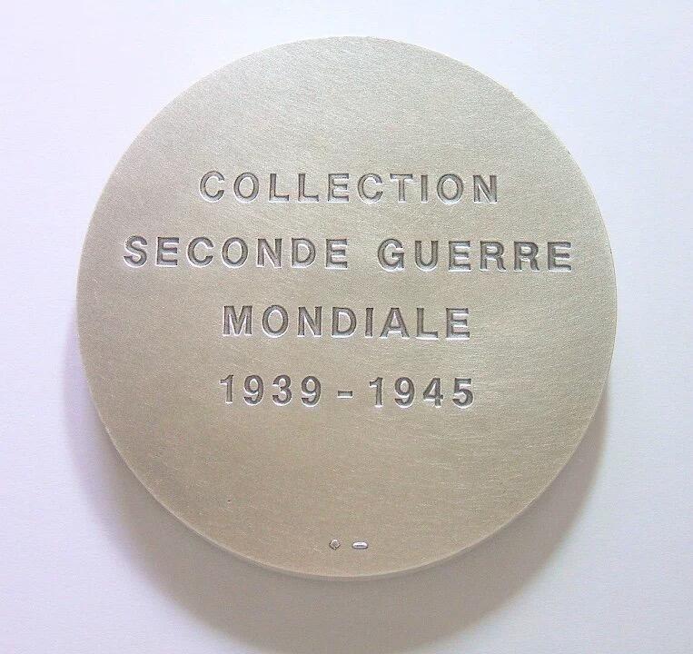 【艺术】法国艺术大章 二战盟军瓜分德国朱可夫艾森豪威尔蒙哥马利柯尼希 高浮雕精制超大镀银章 68MM厚6MM 206克