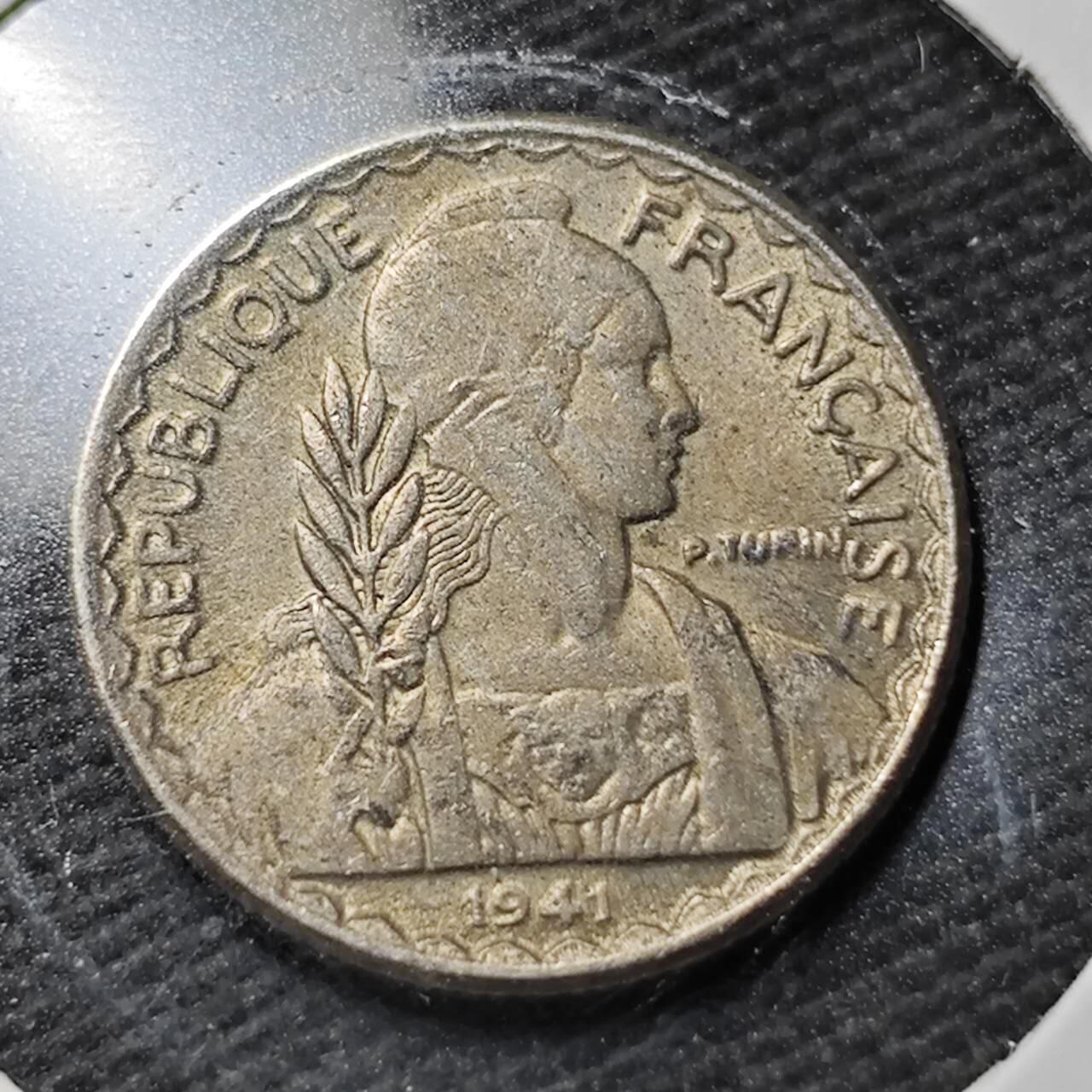 KK钱币收藏小铺  第365场  2月预留时间 周末发货  1941法属印支10分