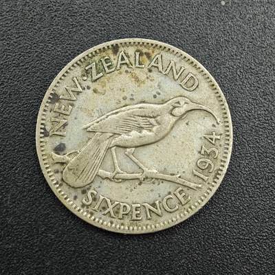 【淘币小摊】实时拍第七百九十拍   散币场   满百包邮可预留二周 每周一统一发货   - 斐济1934年乔治五世6便士银币