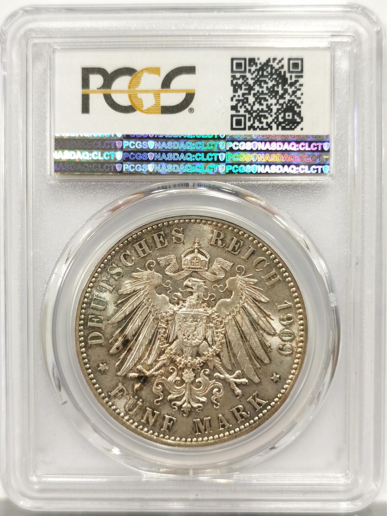 博洋堂“物美丰成”11月精品专场暨第145期（全场包邮） PCGS MS66 德国萨克森1909年莱比锡大学500周年5马克银币 顶级品相