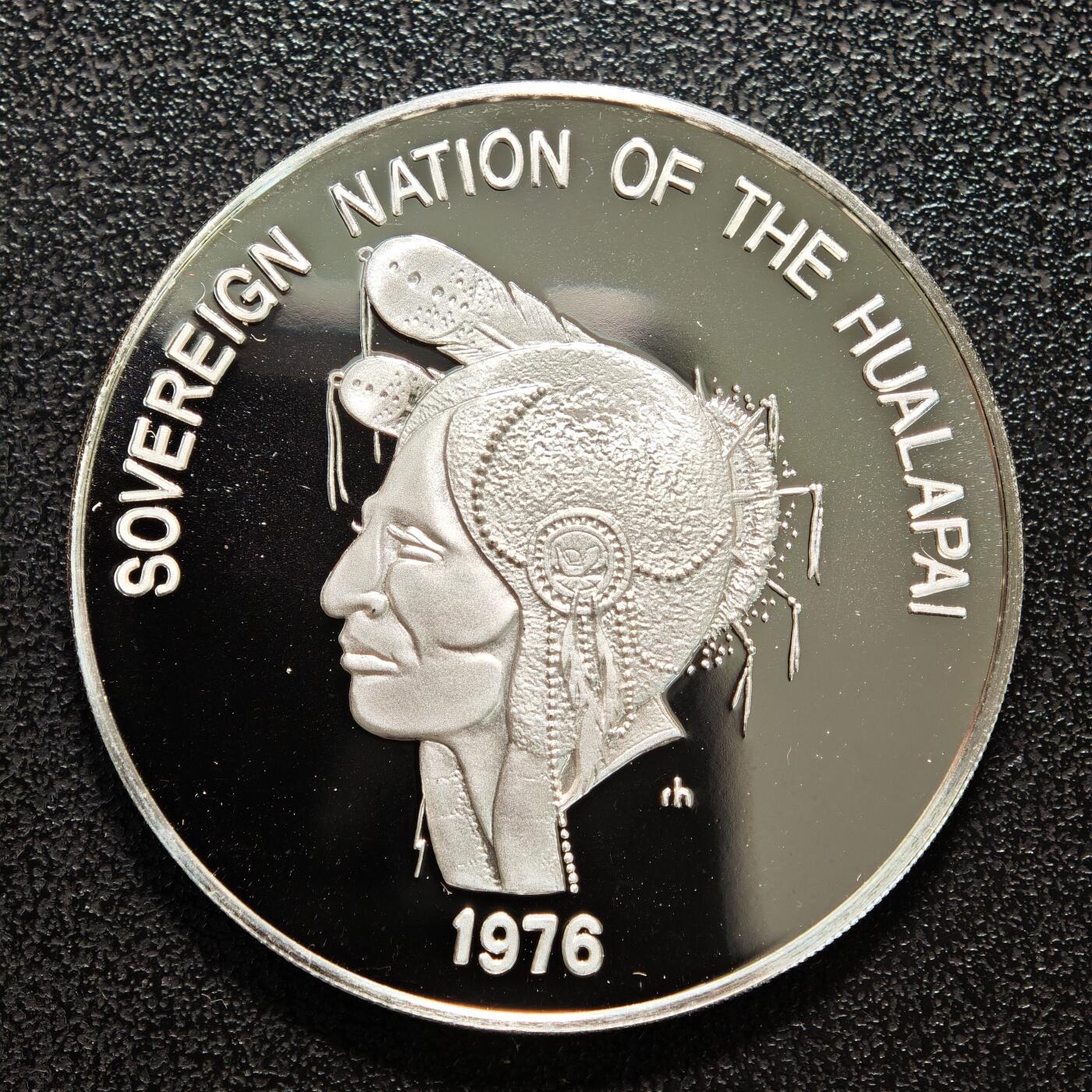 【德藏】世界币章拍卖第152期（拍品征集中~欢迎藏友联系） 1976年 美国西南部印第安人精制纪念银章 999银 细节丰富 直径约：38.8mm；重约：24.7g