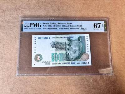 【Blue Auction】世界纸币精拍第747期——18级TOP拍卖/信誉/品质/专业/高效💫 - 【AAA冠无47】南非 1993年10兰特 PMG67EPQ