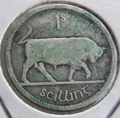  外国优质老铜币银币，周六九点倒数截拍，满百包邮，可寄存半年，喜欢朋友微信扫描二维码可直接参拍 - 爱尔兰1928年1先令银币