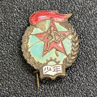 西秦中古拍卖第六十四期 - 50年代铜珐琅少年劳卫制证章