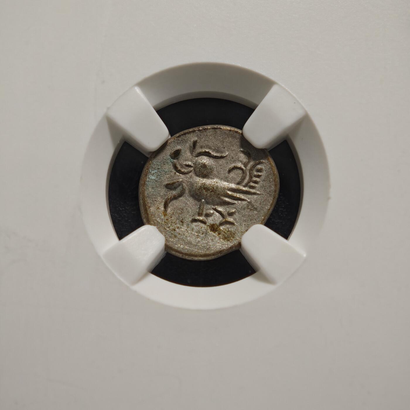 【德藏】世界币章拍卖第152期（拍品征集中~欢迎藏友联系） 1600-1860年 柬埔寨小鸟打制银币 图案立体感十足 NGC AU