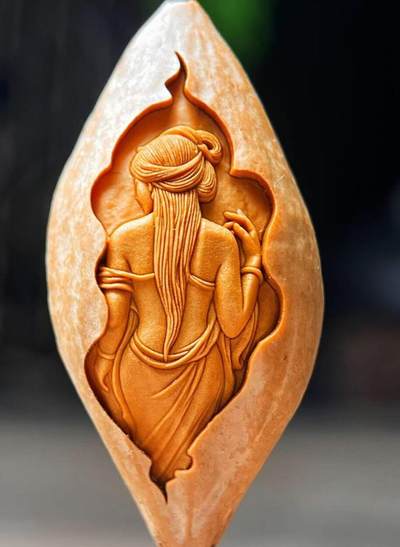 听雨轩（二十）竹雕 核雕专场 - 橄榄核雕 2.0美背 