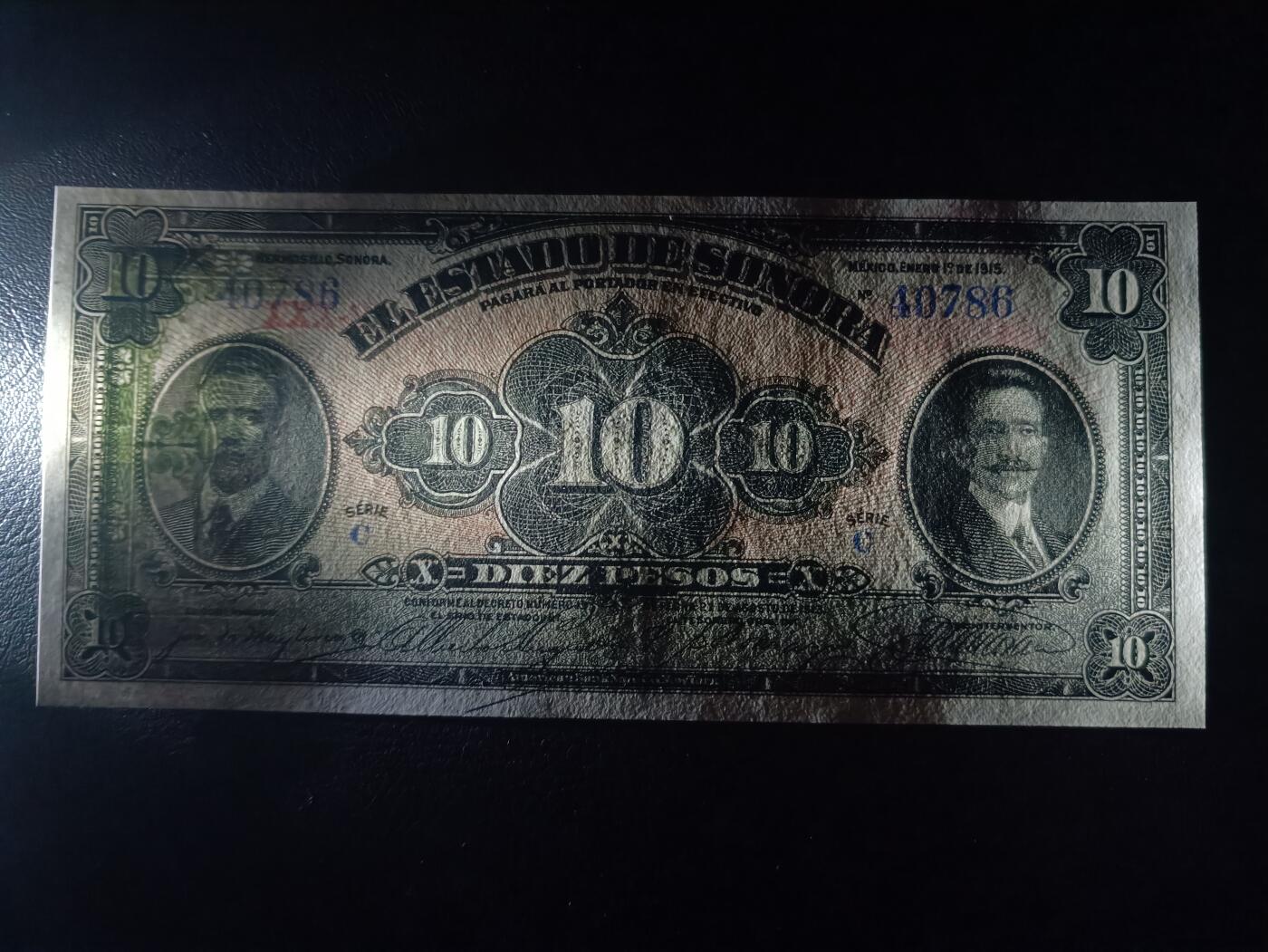 2025十一月第二期，总第200期 墨西哥索诺拉州立银行1913年10比索UNC-，墨西哥革命期间地方银行发行