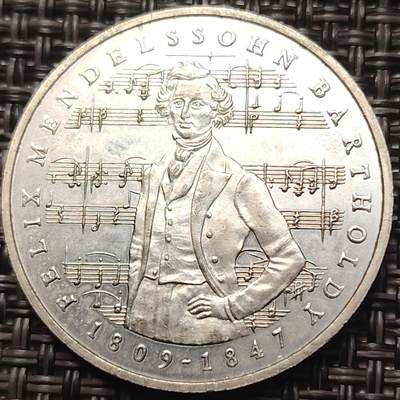 布加迪🐬～世界钱币(上海)🌾第 258 期 /  各国套币和散币 - 德国🇩🇪 1984年 5马克 费利克斯·巴托尔迪诞辰175周年纪念币