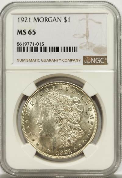 博洋堂“物美丰成”11月精品专场暨第145期（全场包邮） - NGC MS65 美国1921年摩根银币，卷拆极品，光度极佳，一步到位的好品相。