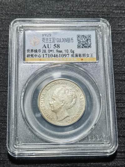 天下钱庄专场欢迎参拍 - 荷兰威廉敏娜女王1盾银币