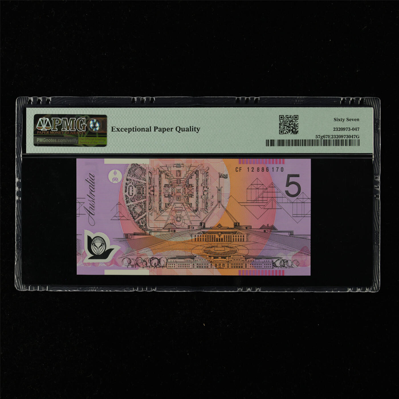 【亘邦集藏】第216期拍卖 2012年 澳大利亚5元 PMG 67EPQ CF12886170