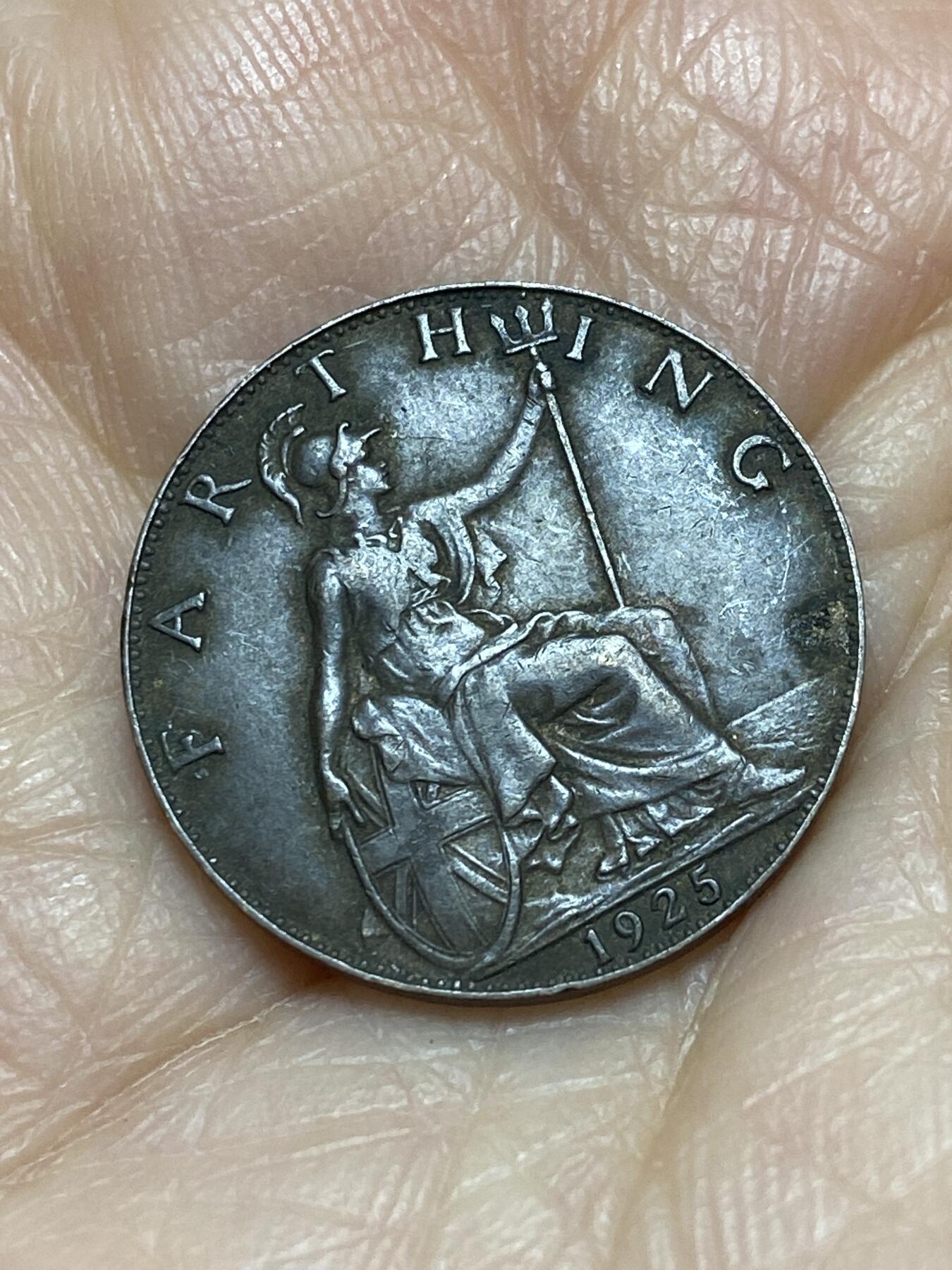 2025年第一百二十四场(总第一百五十场）外国好品散币(免佣金) 英国🇬🇧1925年1法新(乔治五世第二版，关门年)