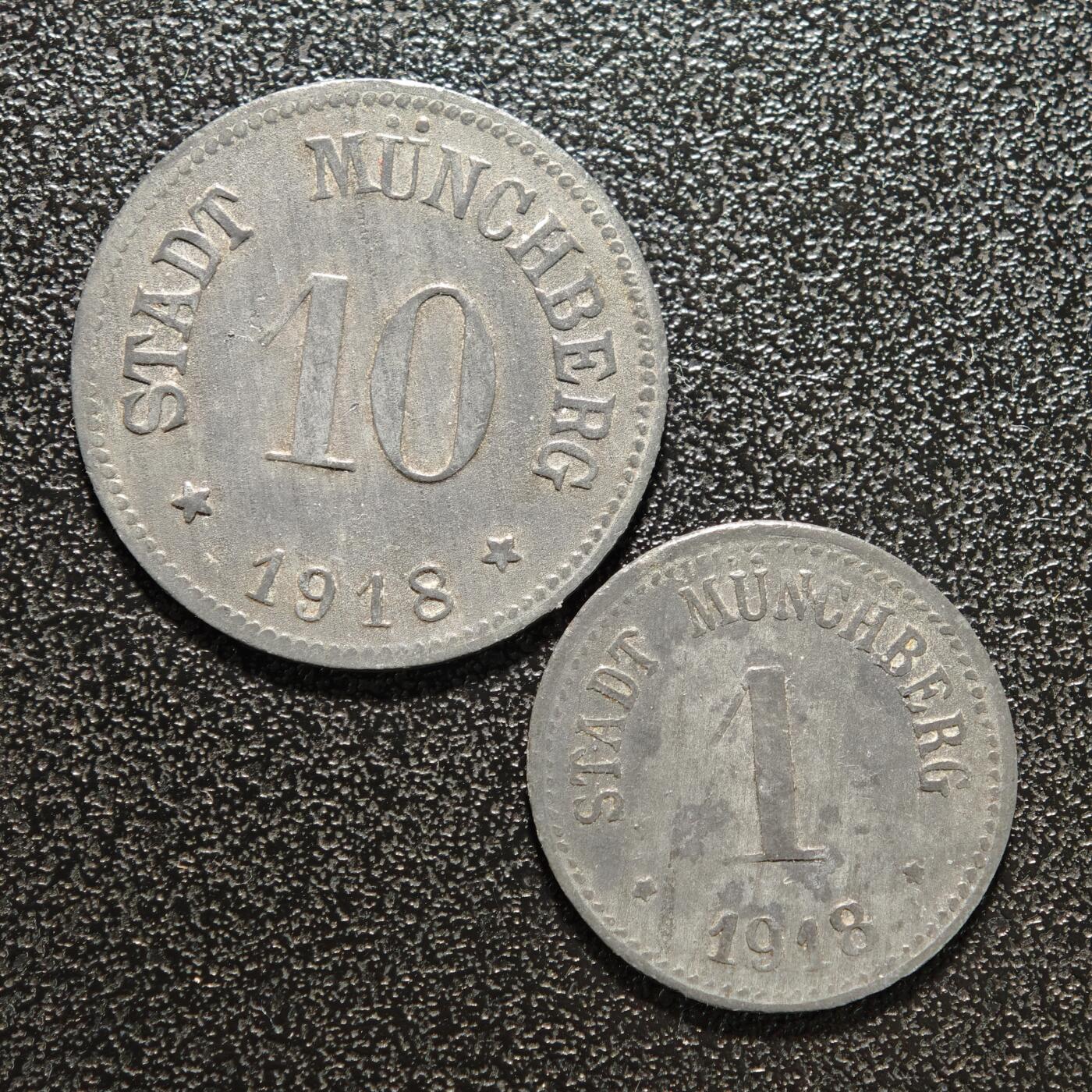 【德藏】世界币章拍卖第152期（拍品征集中~欢迎藏友联系） 2枚一组 德国德紧时期铁币 铁币保存不易