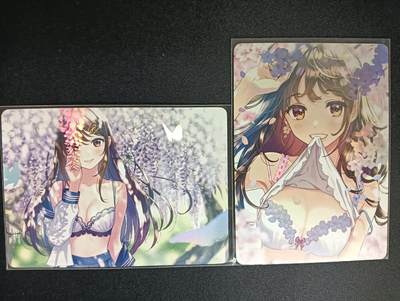 花开卡拍第46期（11月9号周日截拍，品控勿拍!!!拍品不寄存，运费5元，自制卡难免瑕疵，可能存在轻微撞角爆边等出厂瑕疵，品控介意勿拍！） - 动漫美女卡牌 鲜花少女2张 彩闪