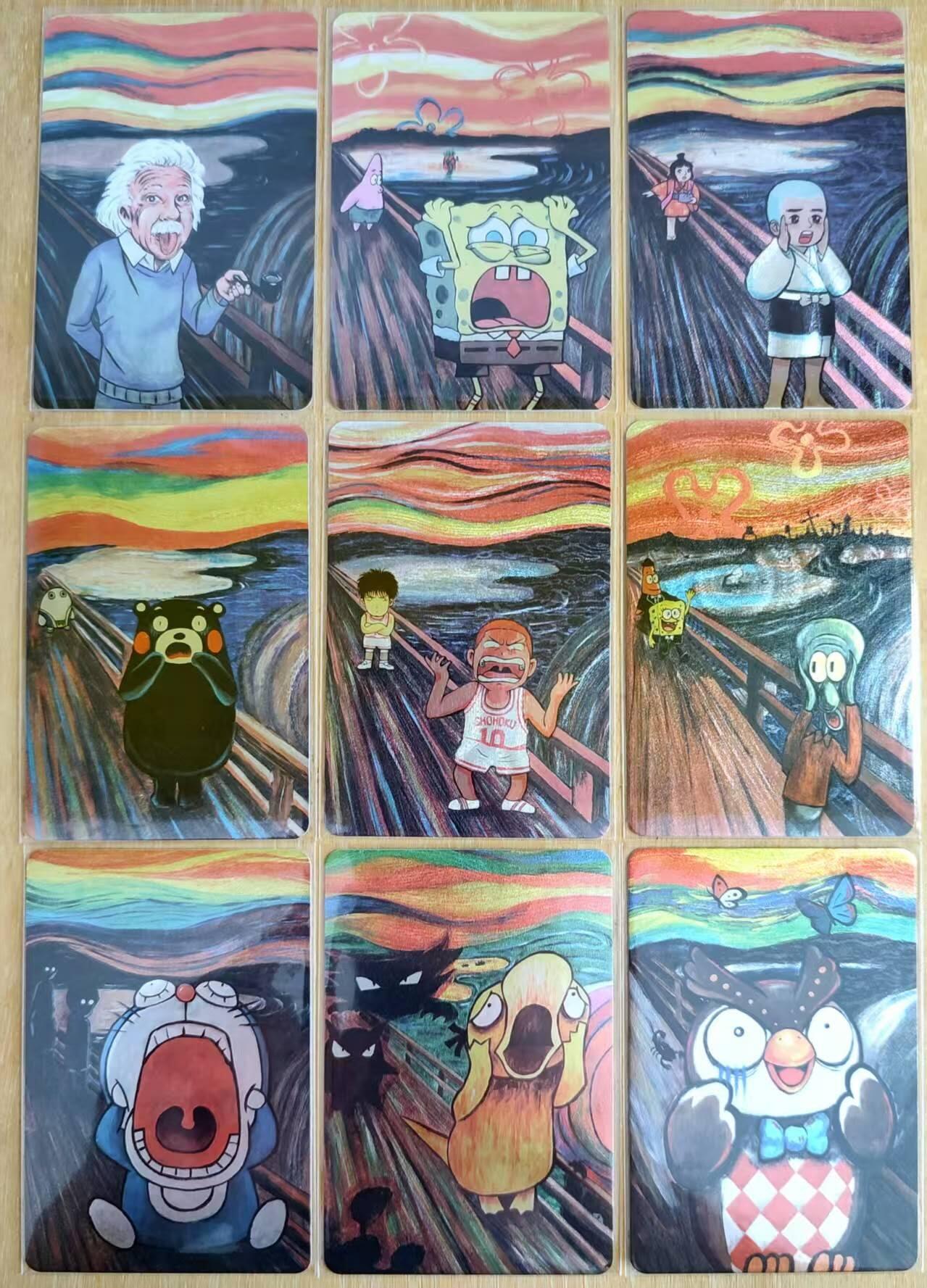 龙虎卡牌第六二场 百里霸场 （无佣金，周六结拍，欢迎送拍） 粗闪9张全 呐喊系列油画与动漫主人公联动 一套