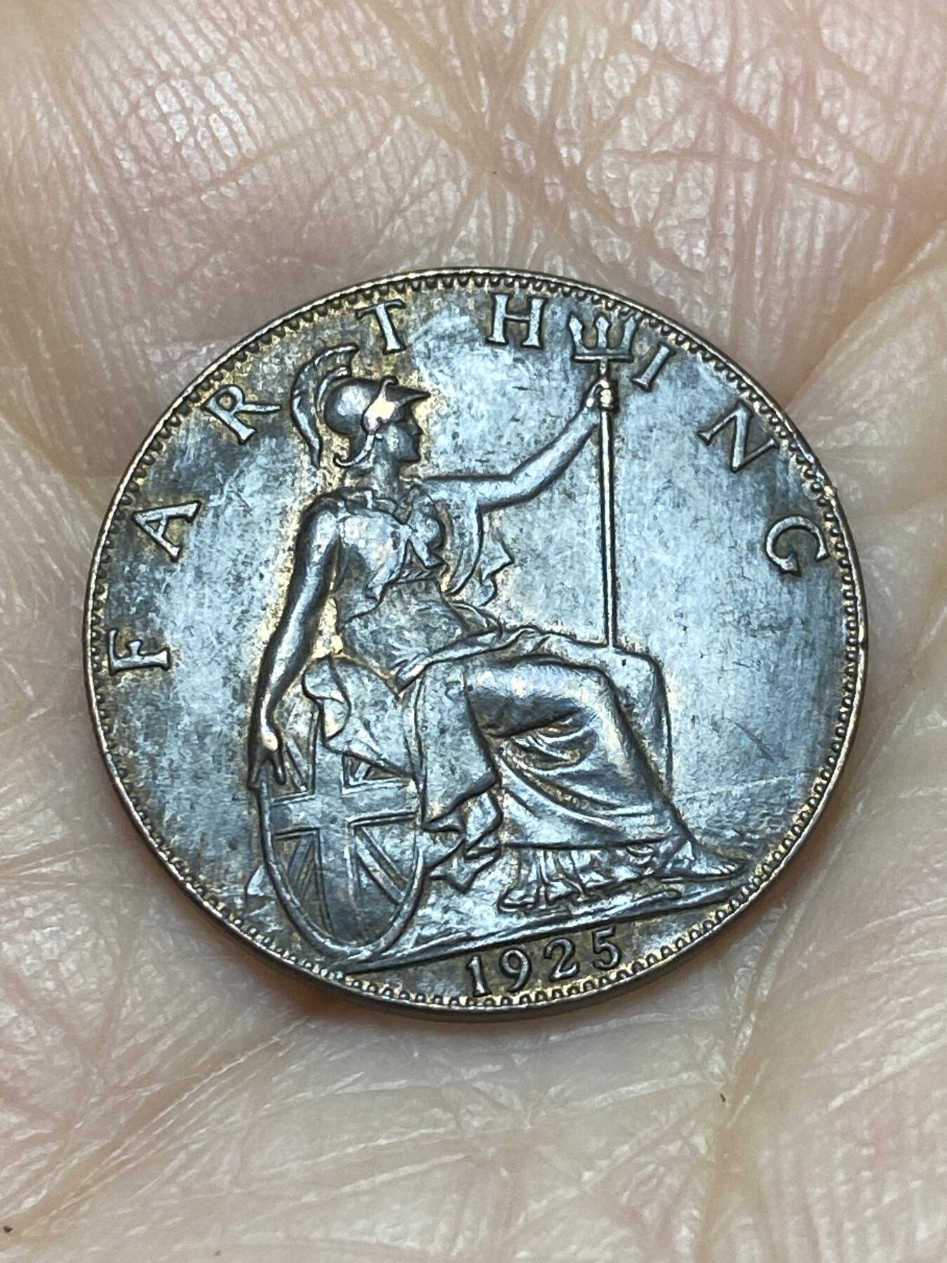 2025年第一百二十四场(总第一百五十场）外国好品散币(免佣金) 英国🇬🇧1925年1法新(乔治五世第二版，关门年)