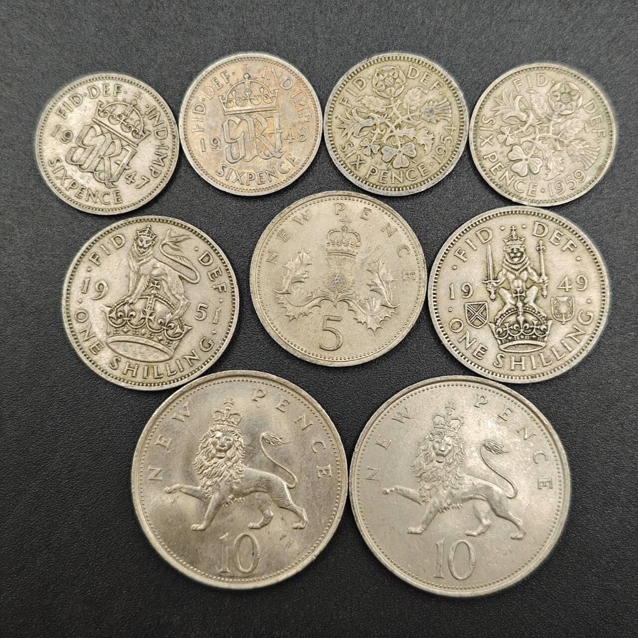 【淘币小摊】实时拍第七百九十拍   散币场   满百包邮可预留二周 每周一统一发货   英国9枚