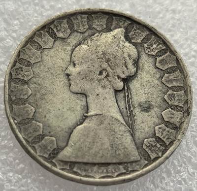  外国优质老铜币银币，周六九点倒数截拍，满百包邮，可寄存半年，喜欢朋友微信扫描二维码可直接参拍 - 意大利1960年500里拉帆船银币