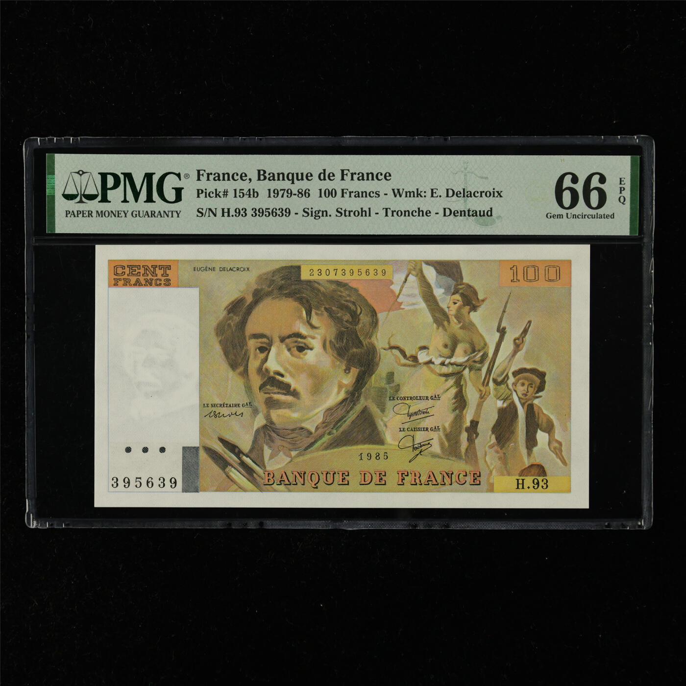 【亘邦集藏】第216期拍卖 1979-86年 法国100法郎 PMG 66EPQ H.93 395639