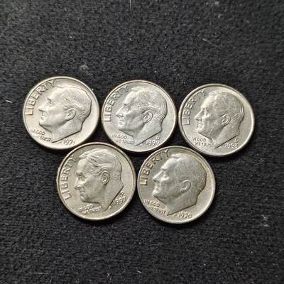 【全场包邮】纯粹捡漏拍474场（免费代拍第11场） - 美国各年份罗斯福10分5枚一组