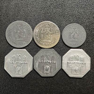 【德藏】世界币章拍卖第152期（拍品征集中~欢迎藏友联系） - 6枚一组 德国德紧时期铁币 铁币保存不易