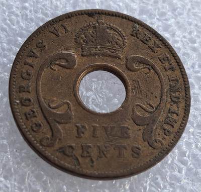  外国优质老铜币银币，周六九点倒数截拍，满百包邮，可寄存半年，喜欢朋友微信扫描二维码可直接参拍 - 东非1942年5分