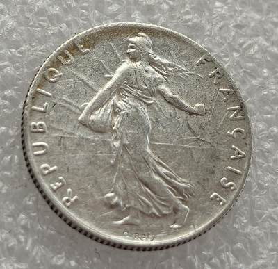  外国优质老铜币银币，周六九点倒数截拍，满百包邮，可寄存半年，喜欢朋友微信扫描二维码可直接参拍 - 法国1916年播种女神银币