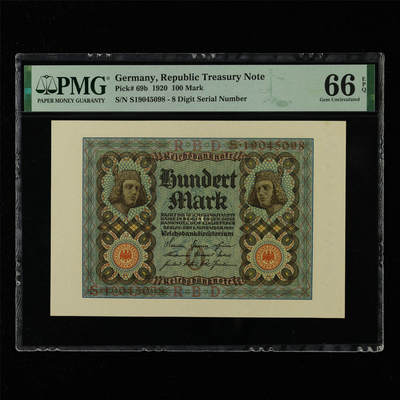 【亘邦集藏】第215期拍卖 - 1920年 德国100马克 PMG 66EPQ S19045098