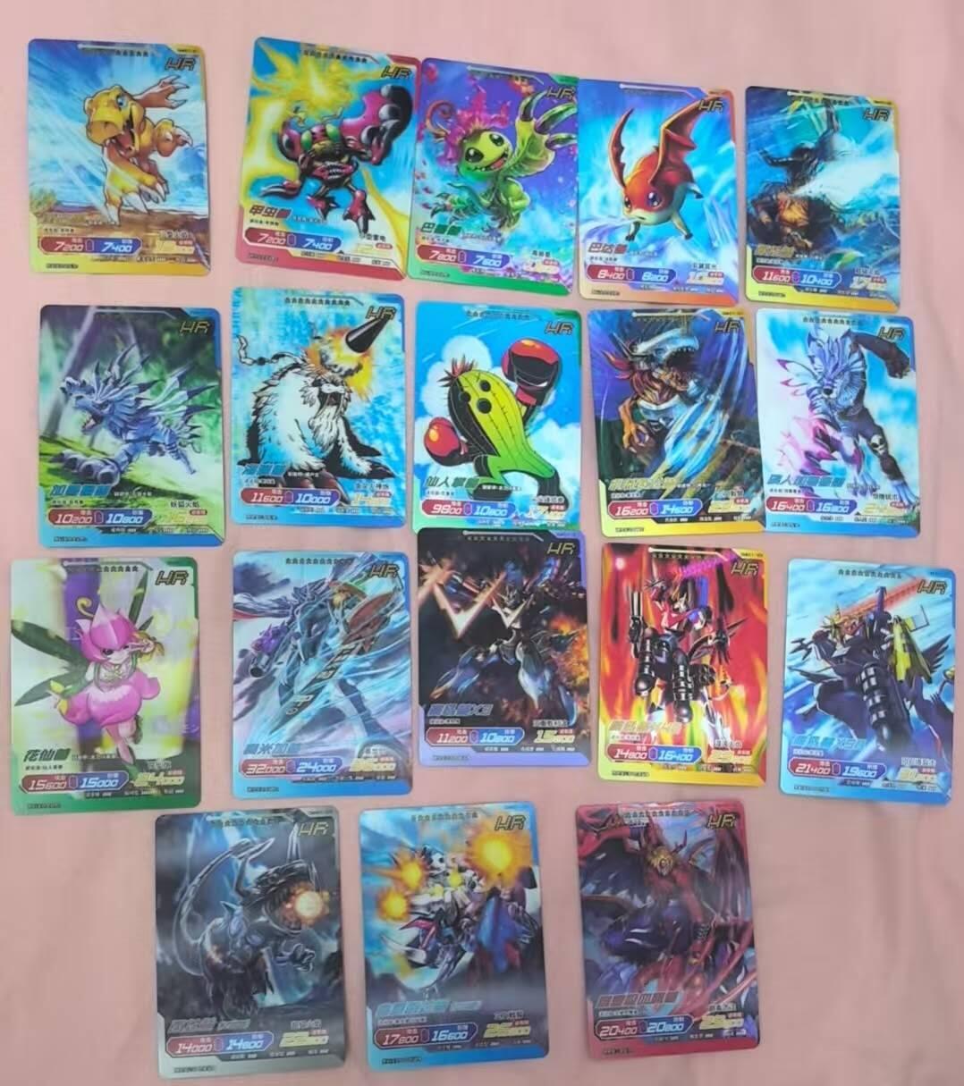 龙虎卡牌第六二场 百里霸场 （无佣金，周六结拍，欢迎送拍） 光栅卡18张不重复 卡游数码宝贝 荣耀一弹 HR卡