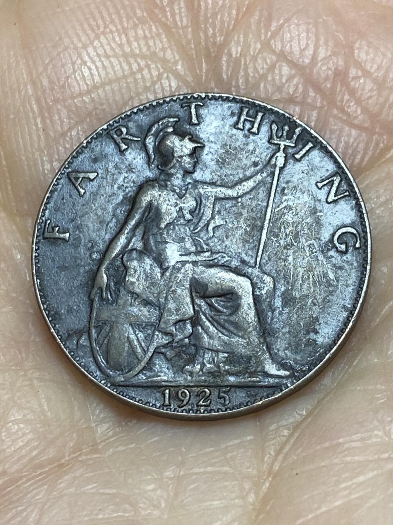 2025年第一百二十四场(总第一百五十场）外国好品散币(免佣金) 英国🇬🇧1925年1法新(乔治五世第二版，关门年)