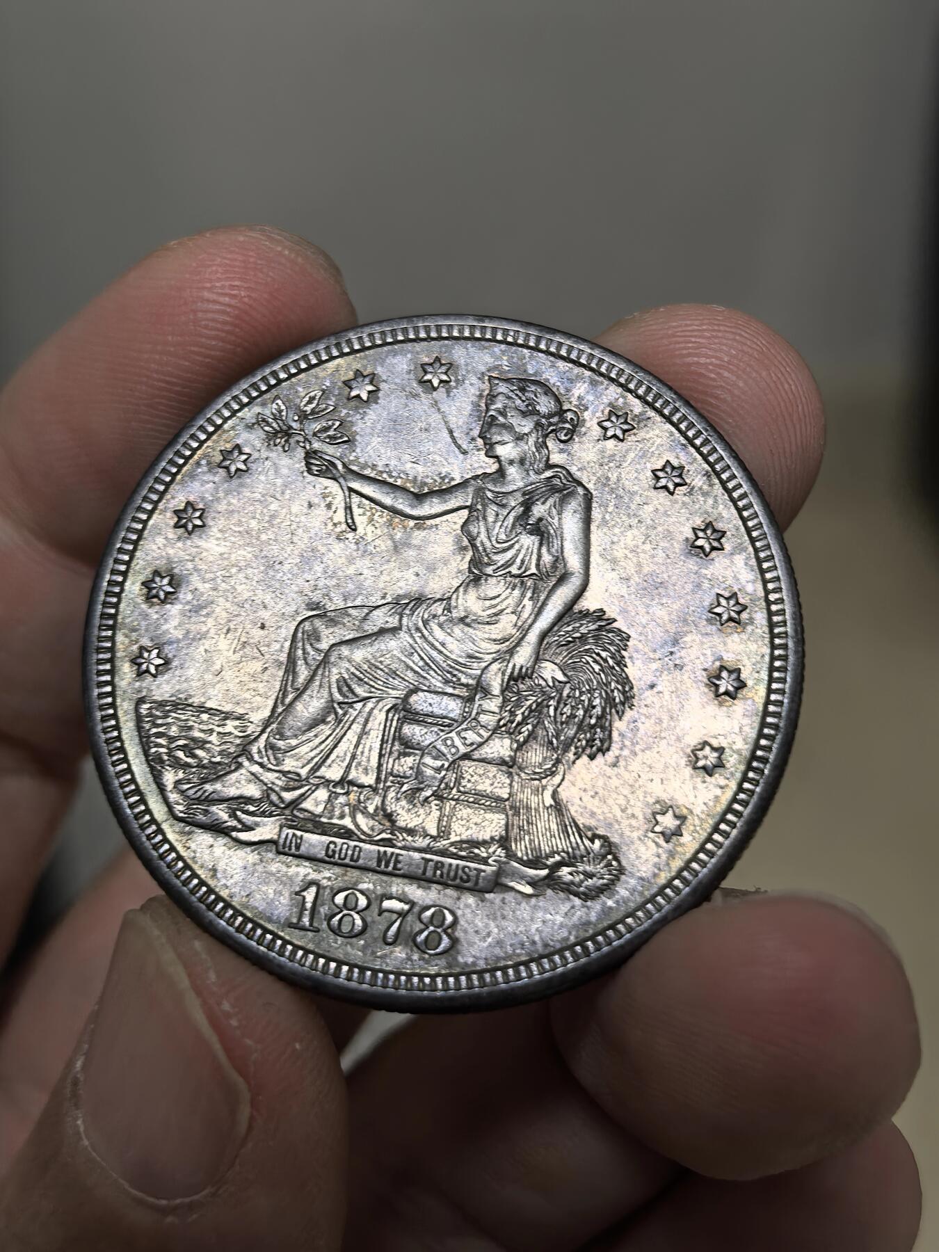 博洋堂“物美丰成”11月精品专场暨第145期（全场包邮） 美国1878年拿花鹰洋 五彩好品 稀少 稀见品相