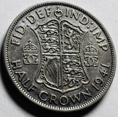 文馨钱币收藏第 279 场，银币，纪念铜章场 长期接收代拍品 - 1941 年英国乔治六世半克朗大银币