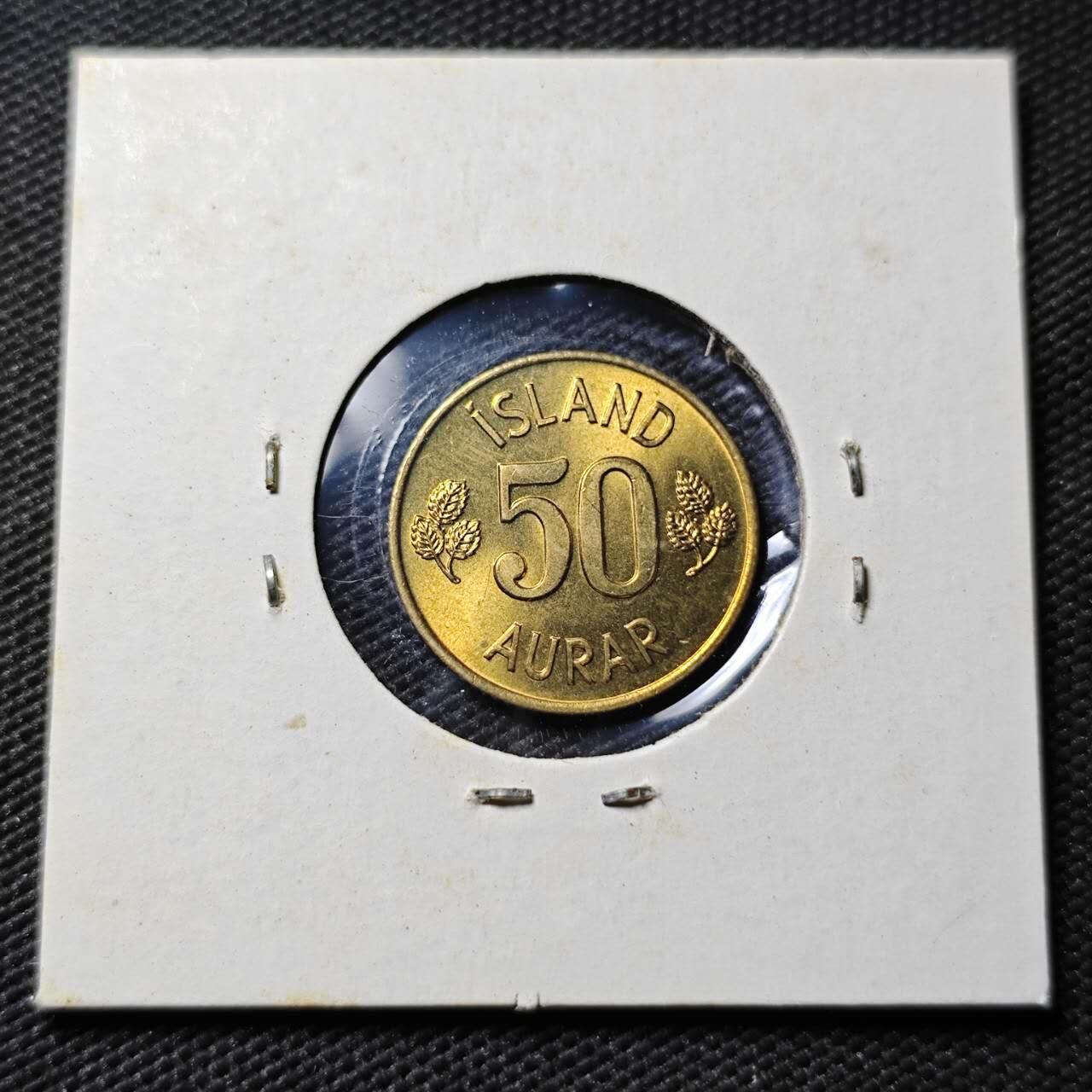 KK钱币收藏小铺  第365场  2月预留时间 周末发货  1974冰岛50分 好品