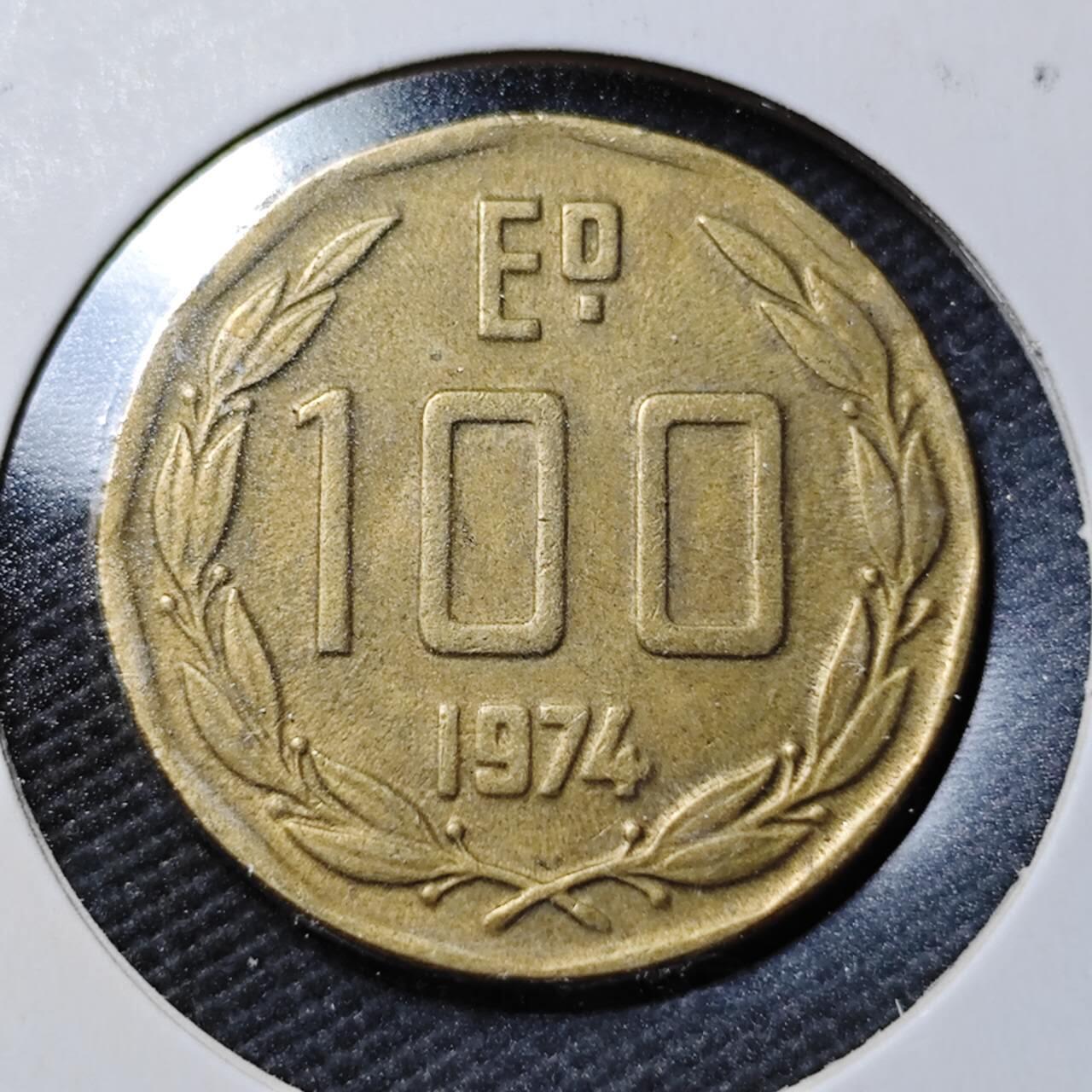 KK钱币收藏小铺  第365场  2月预留时间 周末发货  1974智利100比索