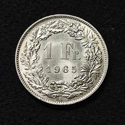 【全场包邮】纯粹捡漏拍474场（免费代拍第11场） - 瑞士1965年1法郎银币
